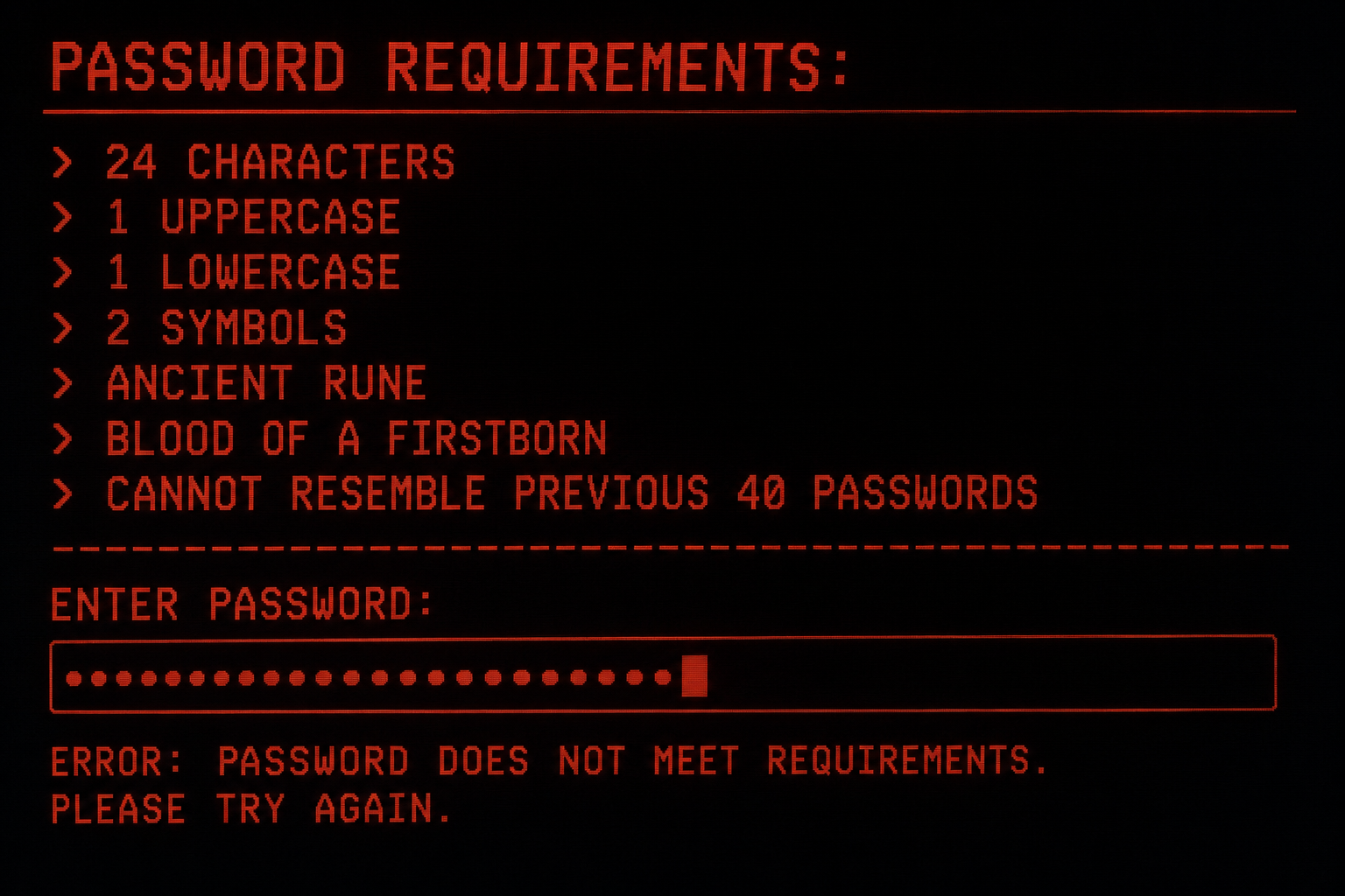 Password Requirements